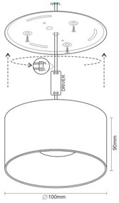 LED Bodové svietidlo LED/16W/230V 4000K pr. 10 cm čierna