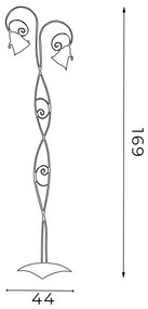 Stojacia lampa KOKARDA 2xE14/60W/230V