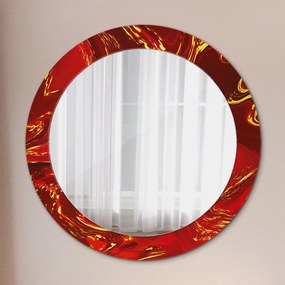 Okrúhle ozdobné zrkadlo na stenu Červená mramor fi 70 cm