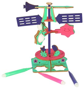 KIK Dřevěné puzzle 3d vědecký model větrné lopatky