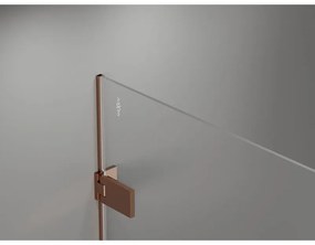 Mexen Lunar-F L, 1-krídlový sprchový kút so skladacími dverami, ľavý, 90 x 80 cm, 8mm číre sklo, ružové zlato profil, 836L-090-080-60-00-L