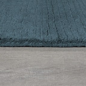 Modrý ručne tkaný vlnený koberec 160x230 cm Textured Wool Border – Flair Rugs