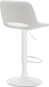Barová stolička Camden - koženka, biely rám - Biela