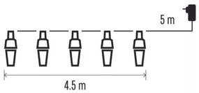 LED Vianočná vonkajšia reťaz 10xLED/9,5 m IP44 studená biela