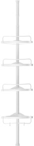 Nastaviteľná rohová polica do kúpeľne, 85-305 cm, biela