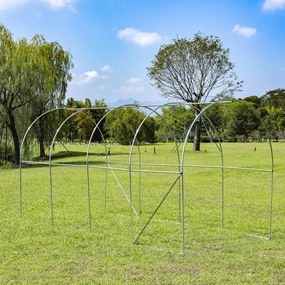 Bauerkraft Fóliový skleník 4x2x2 m 8 m² kovový rám UV fólia 2 vchody