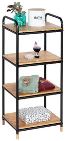 Čierny/v prírodnej farbe kovový kúpeľňový regál 42x94, 5 cm Loft – Wenko
