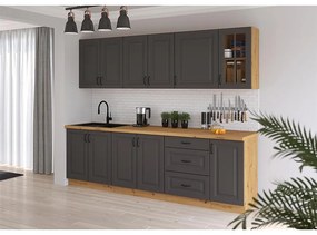 Kuchynská linka Stilo grafit mat/artisan 260 bez dosku