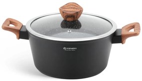 Sada 15 hrncov - matná čierna/drevo