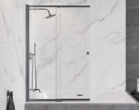 Besco Vaňová zástena s posuvným dielom EASY SLIDE GUN METAL 100150 (100x150 cm | Transparent)