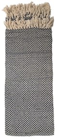 Čierný bavlnený pléd so strapcami Viloé III - 150*180 cm