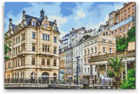 Gario Diamantové maľovanie Karlovy Vary Rozmery: 80 x 60 cm, Rámovanie: S vnútorným rámom, Diamanty: Štvorcové