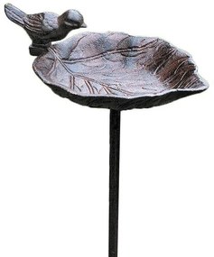 Zapichovacie napájadlo pre vtáky Lea, 98x14 cm, liatina, hnedá