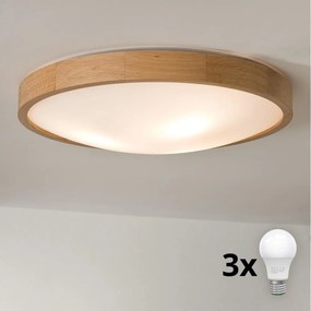 Brilagi - LED stropné svietidlo CARVALHO SLIM 3xE27/15W/230V, dub, priemer 47 cm