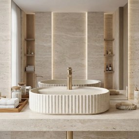 Rea Marcela Vanilla, umývadlo na dosku 600×370×135 mm, béžová matná, REA-U3520