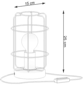 Sollux SL.1265 - Stolná lampa GOTTO 1xE27/15W/230V čierna