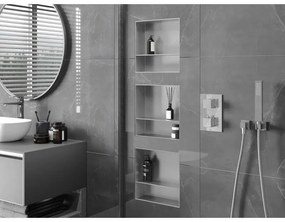 Mexen X-Wall-NR, polička na zapustenie pod obklad bez goliera 30 x 30 cm, oceľová, 1911303010S