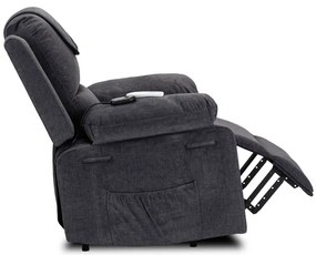 Masážne kreslo s funkciou vstávania MARCOS tmavosivé