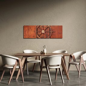 Obraz kormidla (s hodinami) (90x30 cm)