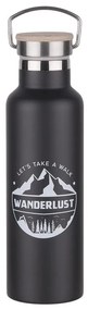 WANDERLUST Termoska s rukojeťou 650 ml - čierna