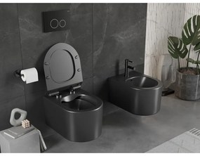 Mexen Sofia Rimless závesná wc misa so sedátkom s pomalým zatváraním, čierna matná, 30540185