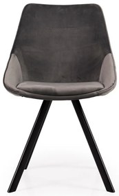 Sivé zamatové jedálenské stoličky v súprave 2 ks Ritz – Tenzo