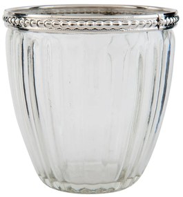 Transparentný sklenený svietnik na čajovú sviečku - Ø 8 * 9 cm