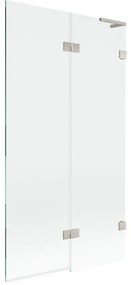 Mexen Lunar L, 2-krídlová vaňová zástena pravá 100 x 150 cm, číre sklo, brúsená oceľ, 897L-100-100-97-00-P