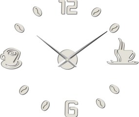 SENTOP | Nalepovacie hodiny na stenu káva I SENTOP 12P023 analógové
