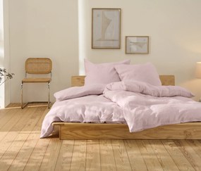Ľanová posteľná bielizeň, ružová, štandardná veľkosť