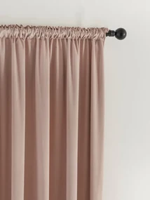 Zamatové zatemňovacie závesy Cesar púdrové - 140 x 160 cm (2ks) - riasiaca stuha