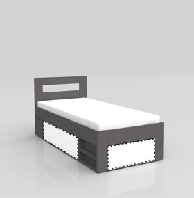 posteľ REA KIRA 90, jednolôžko, graphite