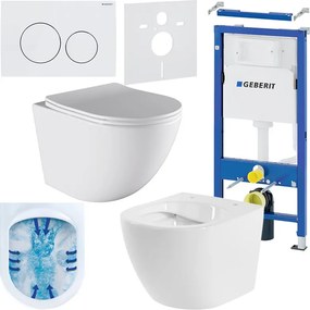 BPS-koupelny Podomietkový modul Geberit DuoFix s WC misou PURO-WH-03 + ovládacie tlačidlo Delta 20 biela