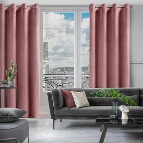ZATEMŇOVACÍ ZÁVES NA KRÚŽKOCH ROSA 140X250 CM TMAVORUŽOVÁ
