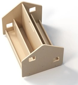 Obojstranná knihovnička na kolieskach – prírodná