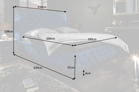 Dizajnová posteľ Laney 180x200 cm tmavomodrý zamat
