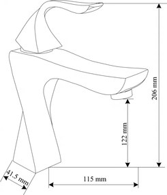 Mexen Estrella, umývadlová batéria, zlatá, 72300-50