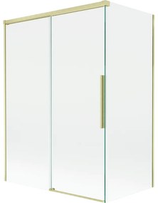 Mexen Rox, 2-krídlová posuvná vaňová zástena 120 + 70 x 150 cm, 8mm číre sklo, zlatý matný profil, 8C9-120-070-55-00
