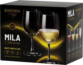 BOHEMIA PRESTIGE MILA POHÁR NA BIELE VÍNO 250ML SADA 6KS