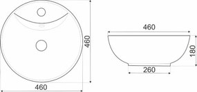 Novoterm Keramické umývadlo na dosku NV-KR-191 GR (ø 46 cm)