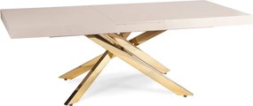 HAMPTON Rozkladací stôl 160-240 cm kašmír/zlatý