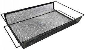 VERK GROUP Mobilný kovový regál s kolieskami, 3 police, čierny kov SHELF