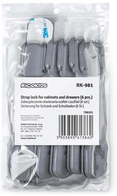 Ricokids bezpečnostné zariadenie na otváranie skríň 798101 6 ks sivé