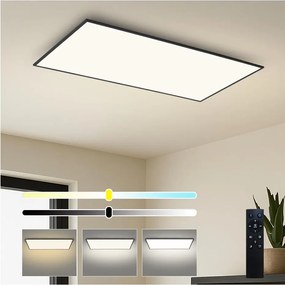Brilagi - LED stmievateľné stropné svietidlo SLIMFRAME LED/80W/230V 120x60 cm čierne + diaľkové ovládanie