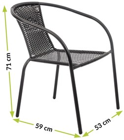 Záhradná stolička HERKULES 3 čierna