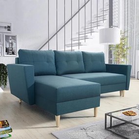 Rozkladacia rohová sedacia súprava OSLO, úložný priestor - Tyrkysová