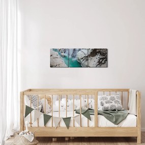 Obraz - Islandská príroda (s hodinami) (90x30 cm)