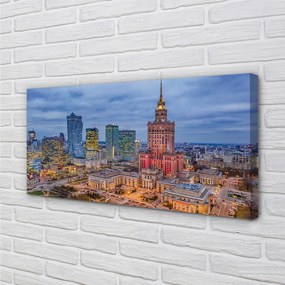 Obraz na plátne Warsaw Panorama západu slnka 140x70 cm
