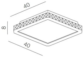 LED stropné svietidlo Gallant 38 Square