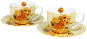 Porcelánová šálka s podšálkou Van Gogh Sunflowers 250 ml sada 2ks